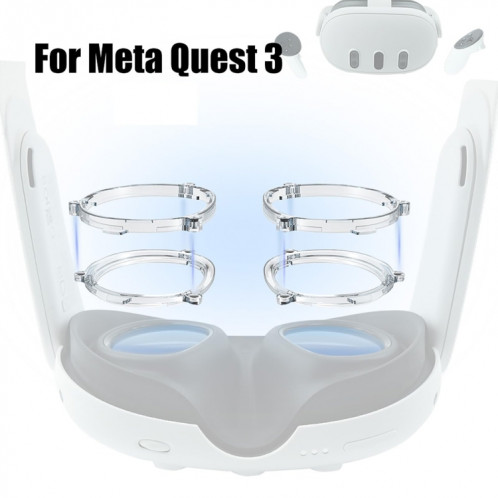 Pour monture de lunettes magnétique Meta Quest 3 VR, spécification : lentille anti-lumière bleue + monture noire SH60041868-06